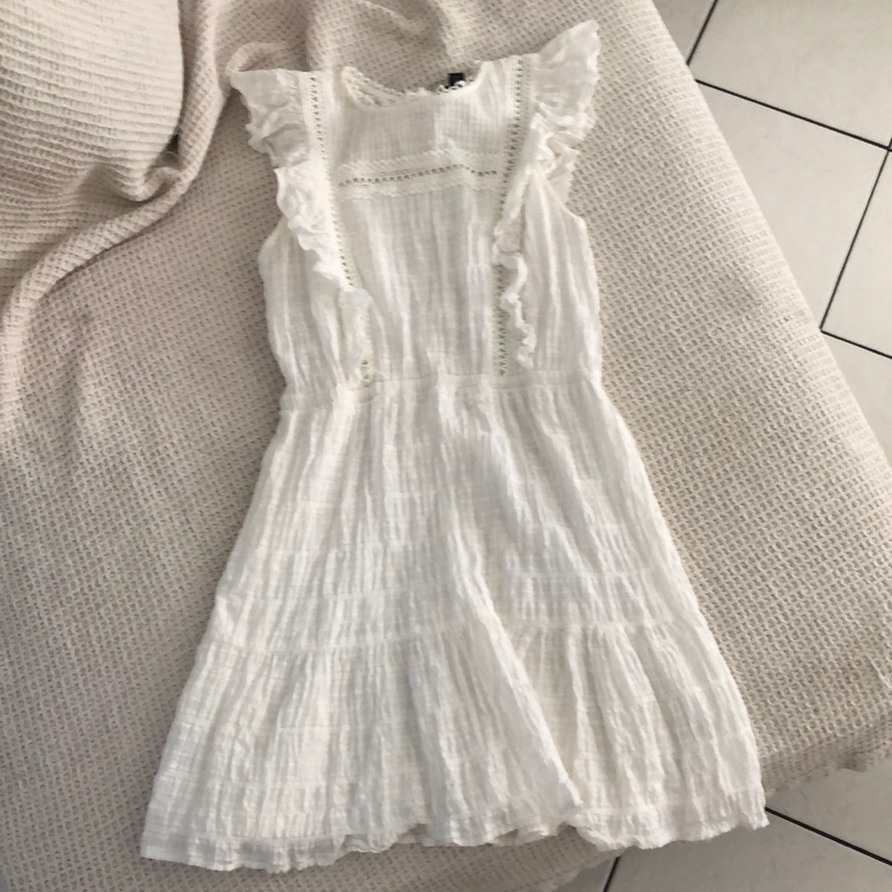 Wild Fable Small White Ruffle Mini Dress